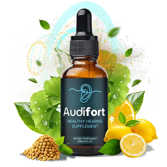  Audifort natural hearing support supplement bottle with herbal ingredients