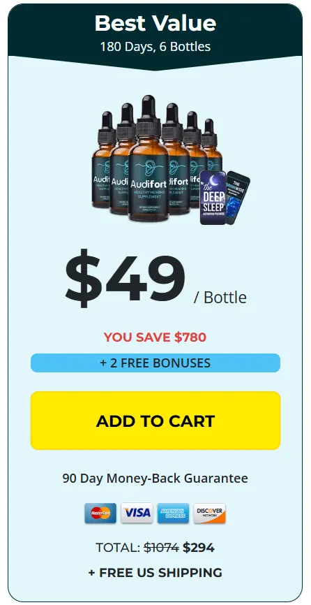 Tarif réduit pour les flacons de compléments auditifs Audifort